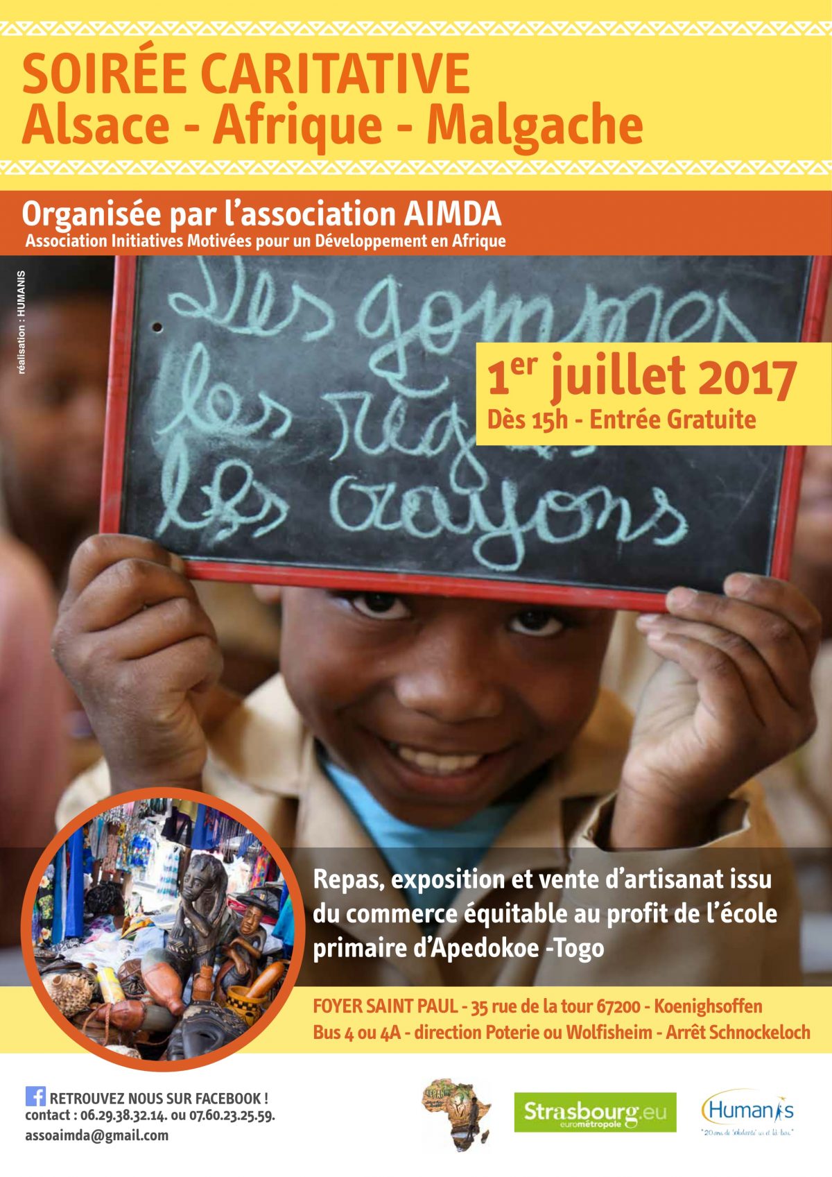 Soirée Caritative Alsac- Afrique - Malgache organisée par l'association AIMDA (Association Initiatives Motivées pour un Développement en Afrique)