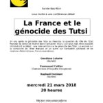 Survie Bas-Rhin, conférence-débat "La France et le génocide des Tutsi"
