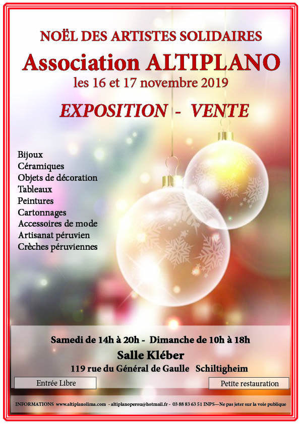 Altiplano - Exposition vente Noël des Artistes Solidaires