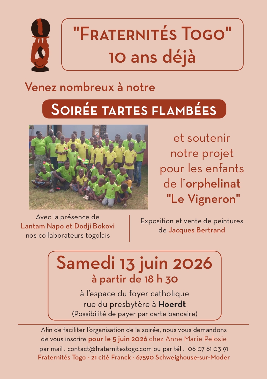 Tartes flambées 13 juin 2026- Fraternités Togo